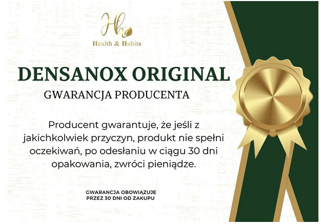 Pamiętaj, że Densanox nie jest dostępny na Allegro, Ceneo, czy w aptekach. Produkt można nabyć wyłącznie na oficjalnej stronie producenta, co jest gwarancją otrzymania oryginalnego produktu.